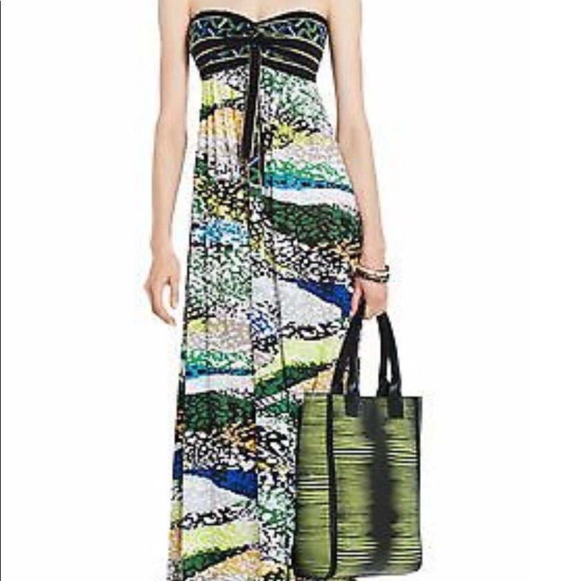 Bcbg Max Azria Floral Strapless Knit Maxi Dress